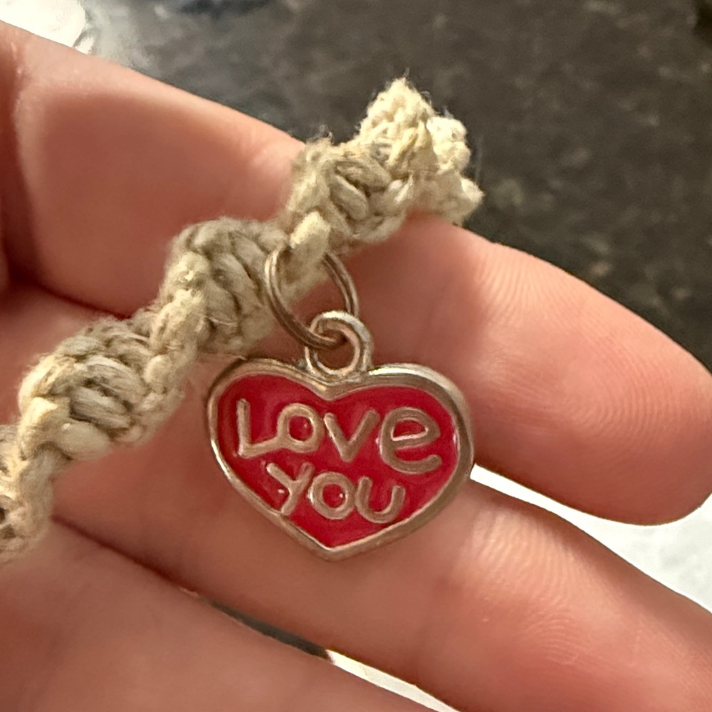 Heart Charm Anklet - Love You! - Picture 3 of 3